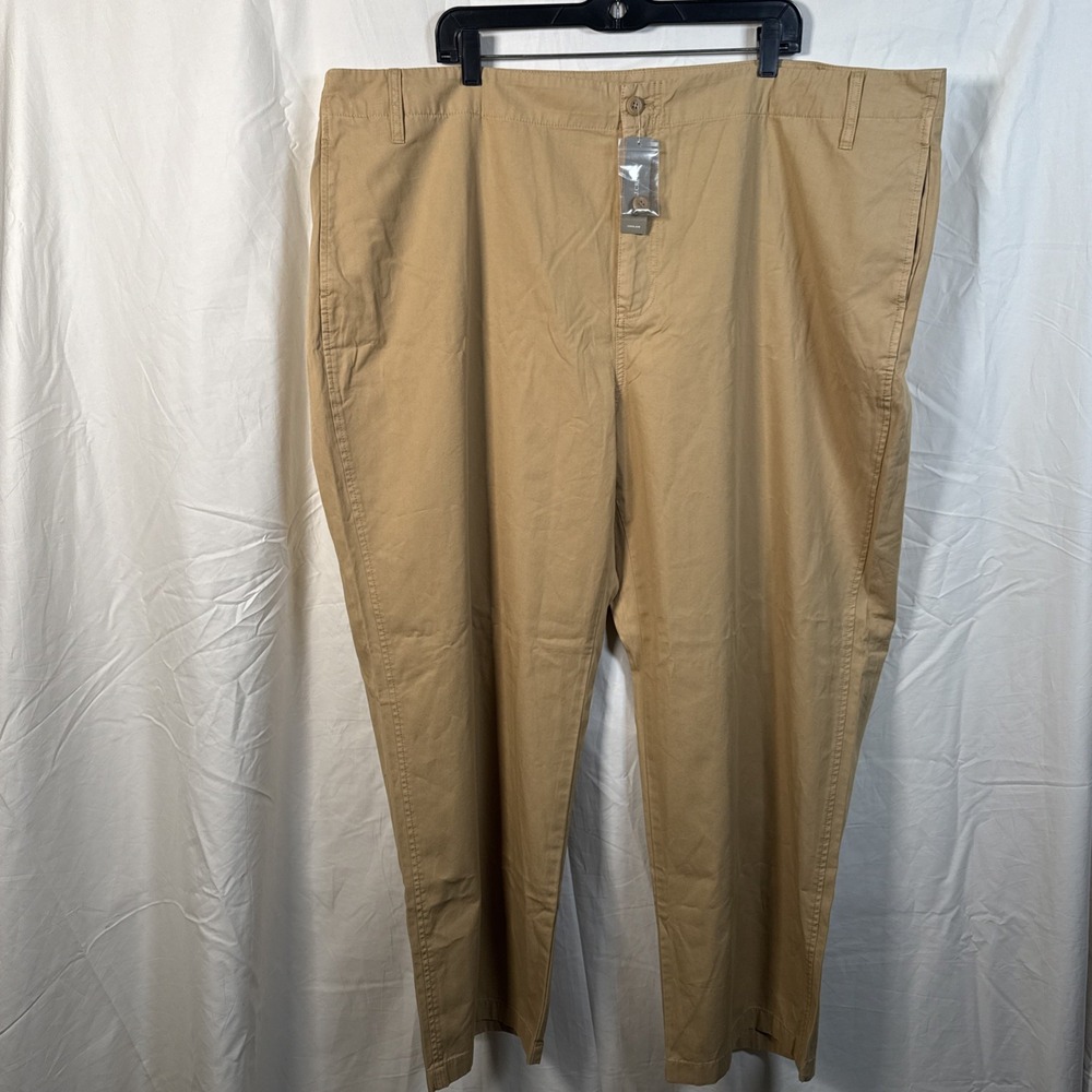 J Crew Womans Brown/ Khaki Chino Flat Front Womans Straight‎ Leg NWT Size 37